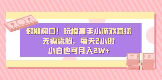 假期风口！玩梗高手小游戏直播，无需露脸，每天2小时，小白也可月入2W+-享创网