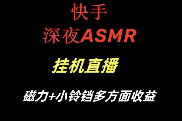 快手深夜ASMR挂机直播磁力+小铃铛多方面收益-享创网