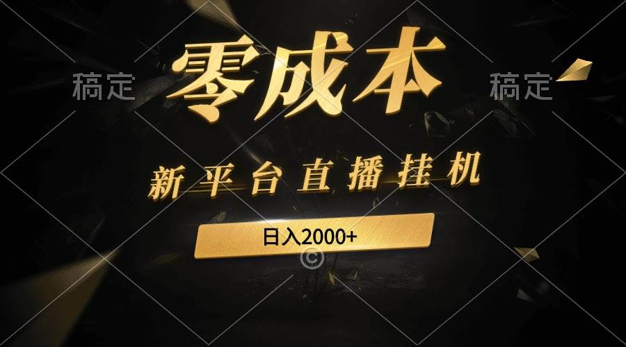 新平台直播挂机最新玩法，0成本，不违规，日入2000+-享创网