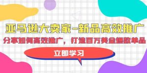 亚马逊 大卖家-新品高效推广，分享如何高效推广，打造百万美金爆款单品-享创网