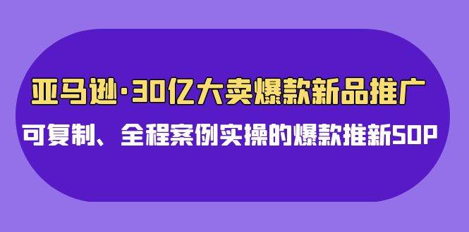 亚马逊30亿·大卖爆款新品推广，可复制、全程案例实操的爆款推新SOP-享创网