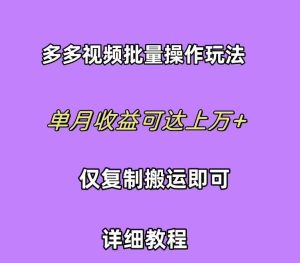 拼多多视频带货快速过爆款选品教程 每天轻轻松松赚取三位数佣金 小白必…-享创网