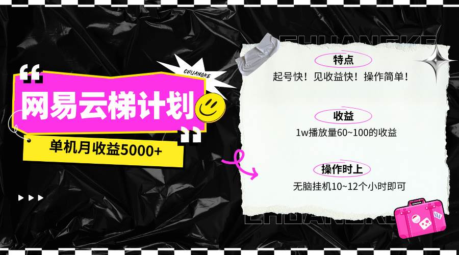 最新网易云梯计划网页版，单机月收益5000+！可放大操作-享创网