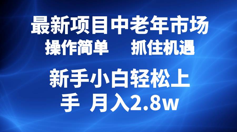 2024最新项目，中老年市场，起号简单，7条作品涨粉4000+，单月变现2.8w-享创网