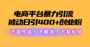 电商平台暴力引流,被动日引400+创业粉不发作品，不截流，不发私信-享创网