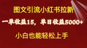 图文引流小红书拉新一单15元，单日暴力收益5000+，小白也能轻松上手-享创网