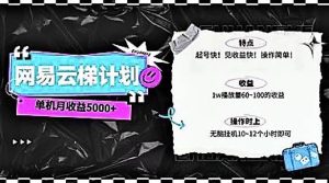 2024网易云云梯计划 单机日300+ 无脑月入5000+-享创网