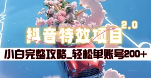 抖音特效领红包项目2.0_小白完整攻略，单账号轻松200+到手~-享创网