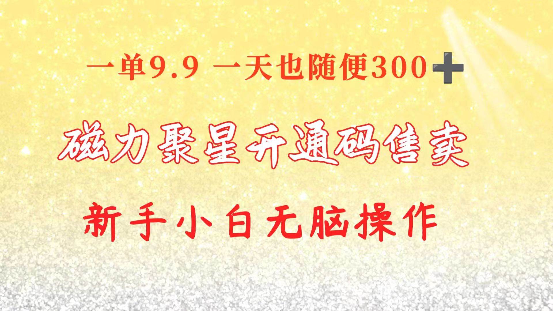 快手磁力聚星码信息差 售卖  一单卖9.9  一天也轻松300+ 新手小白无脑操作-享创网