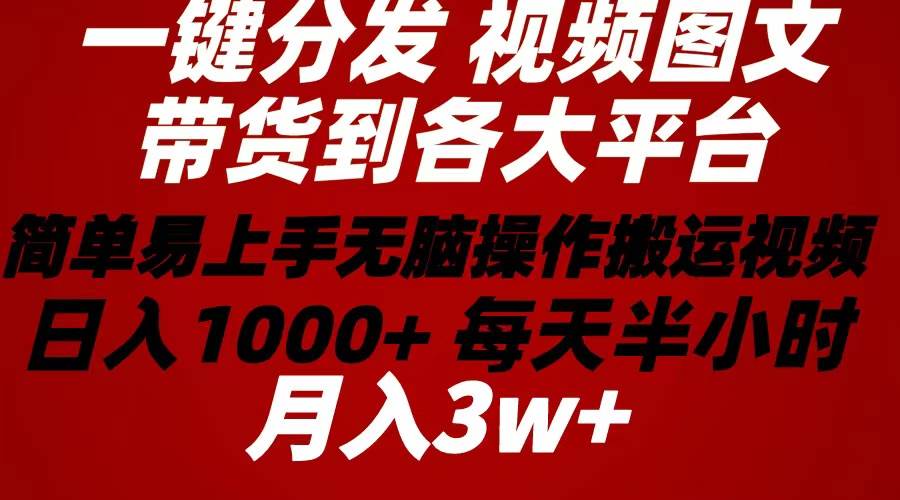 2024年 一键分发带货图文视频  简单易上手 无脑赚收益 每天半小时日入1…-享创网