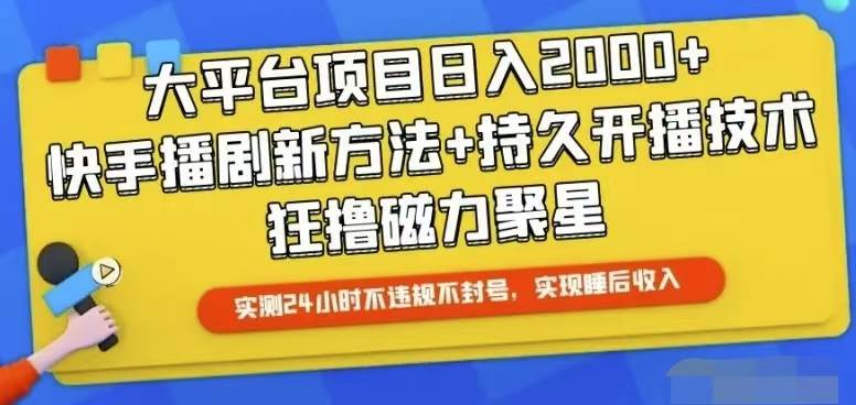 快手24小时无人直播，真正实现睡后收益-享创网