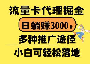 流量卡代理掘金,日躺赚3000+,首码平台变现更暴力,多种推广途径,新…-享创网