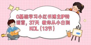 0基础学习小红书博主IP特训营,37天 教你从小白到KOL(13节)-享创网