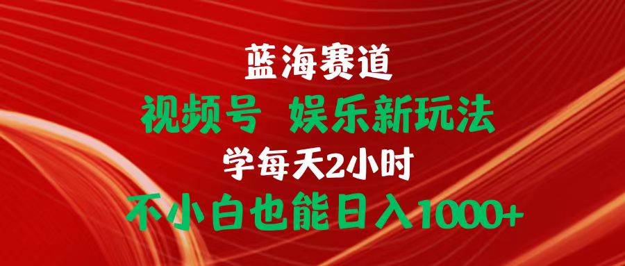 蓝海赛道视频号 娱乐新玩法每天2小时小白也能日入1000+-享创网