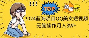 2024蓝海项目QQ美女短视频无脑操作月入3W+-享创网