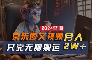 2024最新蓝海项目,只靠无脑搬运,不需要剪辑,有手就会,京东图文视频…-享创网