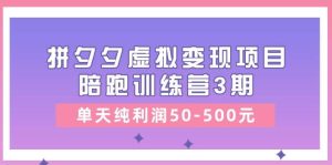 某收费培训《拼夕夕虚拟变现项目陪跑训练营3期》单天纯利润50-500元-享创网