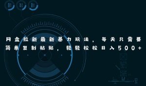 网盘拉新最新暴力玩法,每天简单只需要复制粘贴,轻轻松松日入500+-享创网