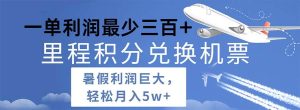 2024暑假利润空间巨大的里程积分兑换机票项目,每一单利润最少500-享创网