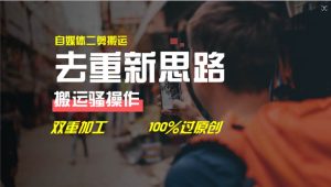 去重新思路，详细教你自媒体视频二剪搬运技术，自己加工双重去重100%过…-享创网