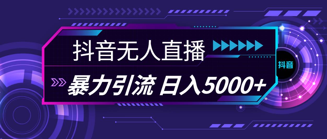 抖音无人直播，暴利引流，日入5000+-享创网