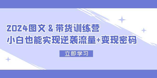 2024 图文+带货训练营，小白也能实现逆袭流量+变现密码-享创网