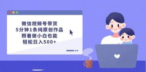 微信视频号带货,5分钟1条纯原创作品,照着做小白也能轻松日入500+-享创网
