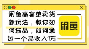 闲鱼高客单卖货新玩法，教你如何选品，如何通过一个品收入1万+-享创网
