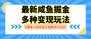 最新咸鱼掘金玩法,更新玩法,0成本小白无压力,多种变现轻松月入过万-享创网