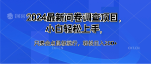 2024最新问卷调查项目,小白轻松上手,只要会点鼠标就行,轻松日入200+-享创网