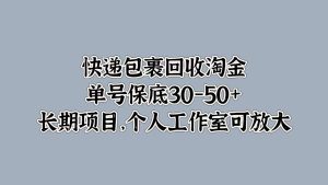 快递包裹回收淘金，单号保底30-50+，长期项目！个人工作室可放大-享创网