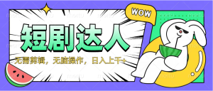 2024最新短剧玩法，无需剪辑，无脑操作，日入上千+-享创网