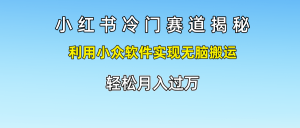 小红书冷门赛道揭秘,轻松月入过万,利用小众软件实现无脑搬运,-享创网