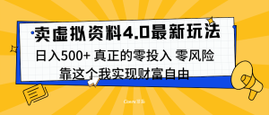 线上卖虚拟资料新玩法4.0，实测日入500左右，可批量操作，赚第一通金-享创网