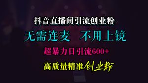 抖音直播间引流创业粉，无需连麦、无需上镜，超暴力日引流600+高质量精准创业粉-享创网