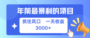 年前最赚钱的项目之一,可以过个肥年-享创网