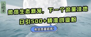 微信生态新宠小绿书：下一个流量洼地，粉丝质量超高，日引500+精准创业粉，-享创网
