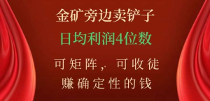 金矿旁边卖铲子,赚确定性的钱,可矩阵,可收徒,日均利润4位数不是梦-享创网