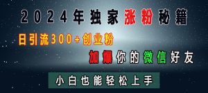 2024年独家涨粉秘籍，日引流300+创业粉，加爆你的微信好友，小白也能轻松上手-享创网