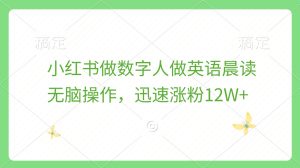 小红书做数字人做英语晨读，无脑操作，迅速涨粉12W+-享创网